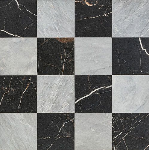 Composizione a scacchiera collezione Rêve, varianti Noir e Gris