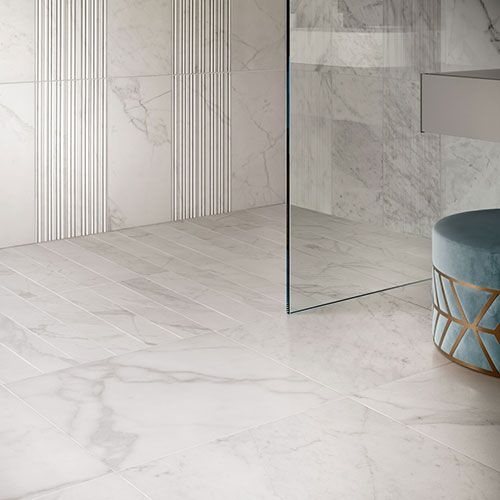 Pavimento e rivestimento della collezione Velvet, variante White