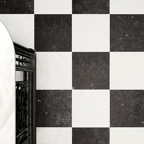 immagine della serie Concert, pavimento a scacchiera colore White e black