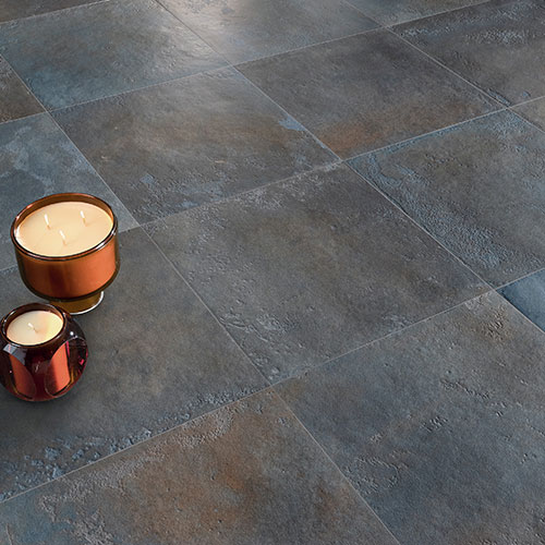 dettaglio pavimento variante Bluelagoon, collezione Home effetto cotto