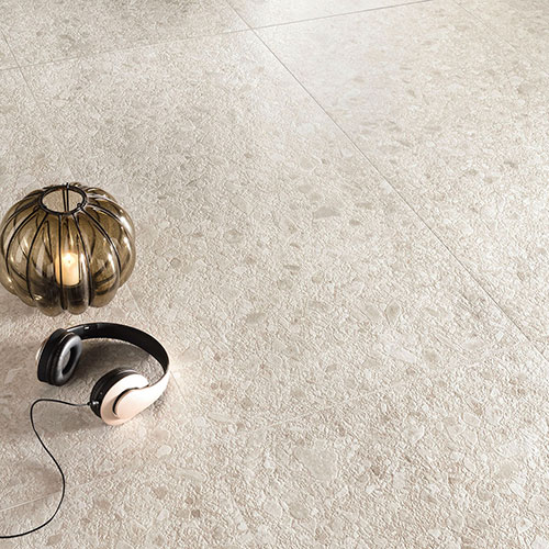 Particolare del pavimento della collezione LIM, variante White