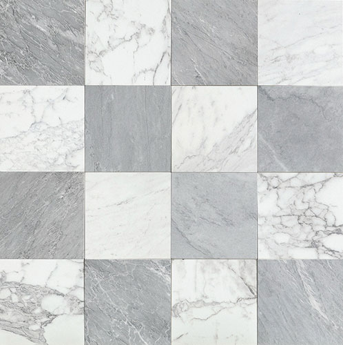 Composizione a scacchiera collezione Rêve, varianti gris e Blanc