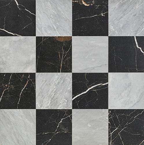 Composizione a scacchiera collezione Rêve, varianti Noir e Gris