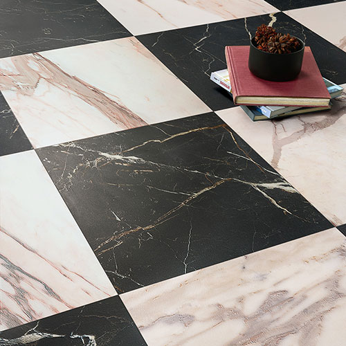 Pavimento della collezione Rêve, varianti Rose e Noir