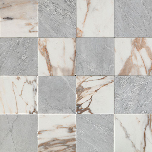 Composizione a scacchiera collezione Rêve, varianti gris e Rose