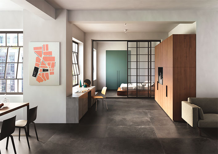 Pavimento della Collezione Stones, variante Black