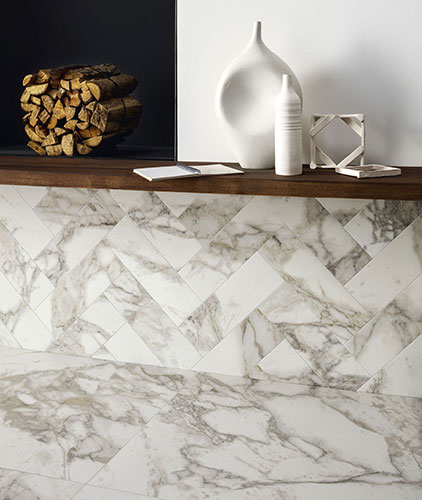 Pavimento e rivestimento della collezione Symphony, variante Snow