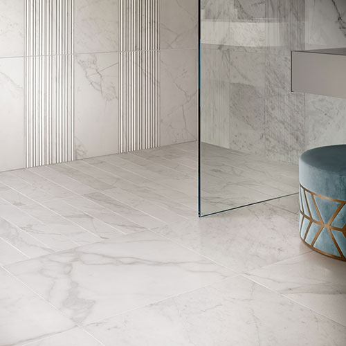 Pavimento e rivestimento della collezione Velvet, variante White