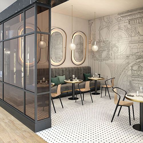 immagine della serie Concert, pavimento in colore White posato in ristorante