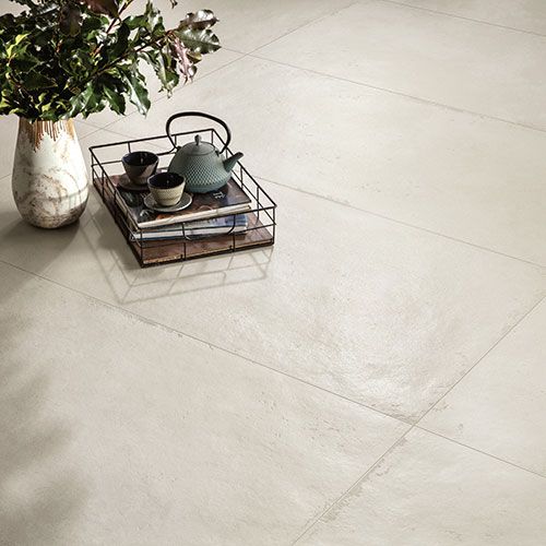 Particolare del pavimento Loto - White, collezione Iro