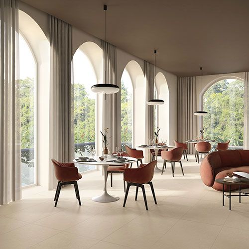 Ristorante realizzato con Pavimento della Collezione Spring, variante Mauve