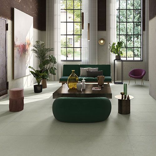 Living realizzato con Pavimento della Collezione Spring, variante Emerald