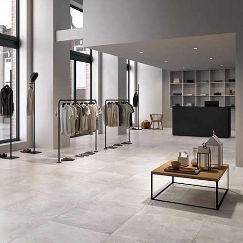 Ambiente Shop con pavimento collezione Shade variante Light