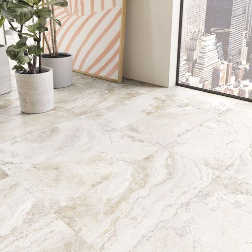 Immagine del pavimento di un moderno appartamento, serie Bloom colore White