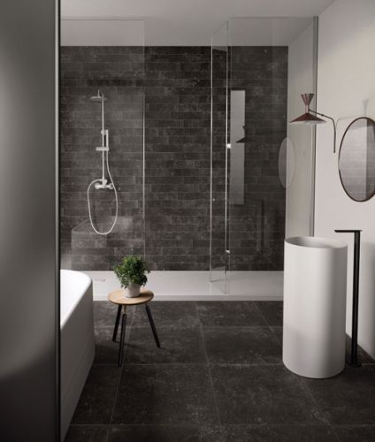 bagno con pavimento e rivestimento belgica