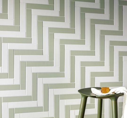 Rivestimento collezione Petali, variante Bianco e Smeraldo