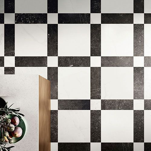 immagine zenitale della serie Concert, colore White con listelli colore black e white